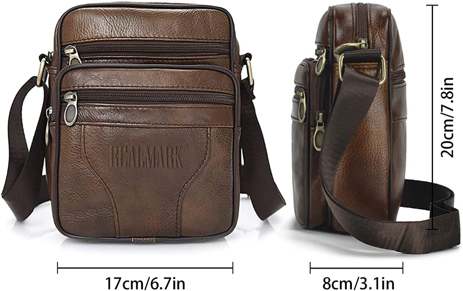 Men'S Shoulder Bags Genuine Leather Cross Body Bag Messenger Business Handbags Small Side Satchel Crossbody Bag