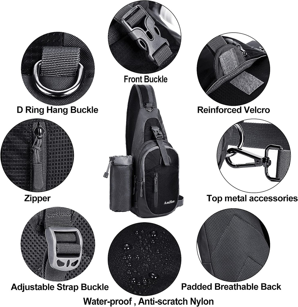 Sling Backpack Chest Shoudler Crossbody Bag Waterproof Hiking Daypack