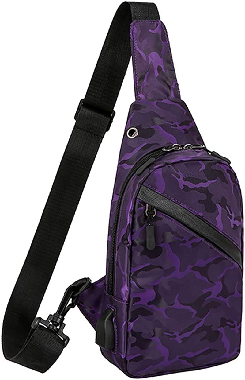 Sling Bag Usb Cross Body Bag Small Chest Bag for Women and Men