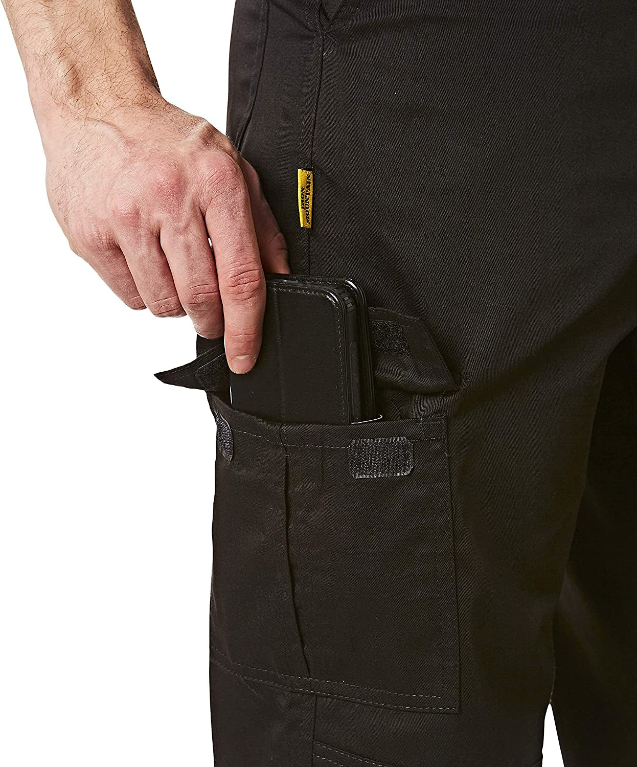 Iron Mountain Workwear IMPNT100 Mens Heavy Duty Easy Care Multi Pocket Knee Pad Pocket Work Safety Classic Cargo Pants Trousers,Black -Short 36" Waist