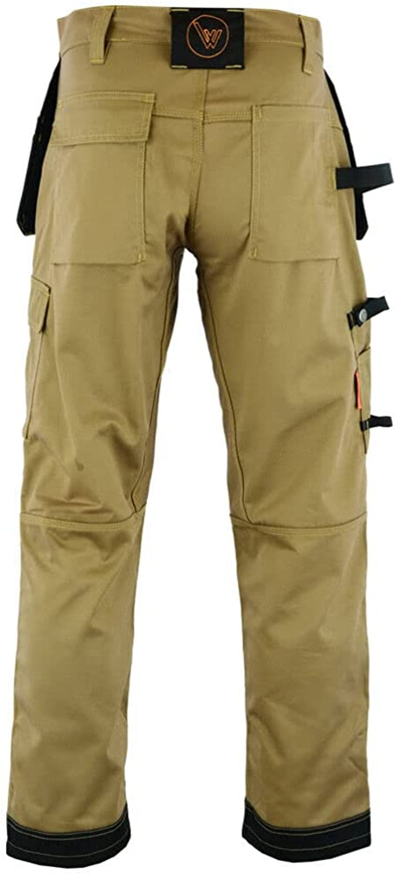 Men Pro Builder Work Trousers Black & Grey - Heavy Duty Safety Combat Cargo Pants - Multi Pockets - Knee Pad Pockets - Triple Stitched - Durable Workwear (30W to 42W)