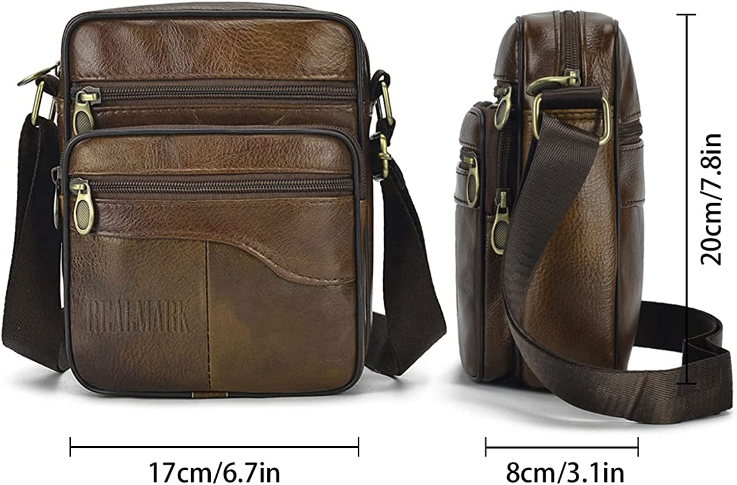 Men'S Shoulder Bags Genuine Leather Cross Body Bag Messenger Business Handbags Small Side Satchel Crossbody Bag