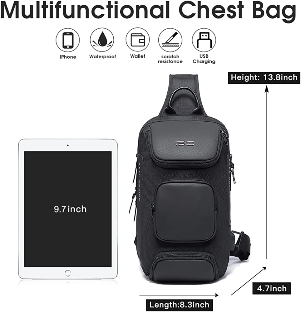 Sling Bag, Waterproof Men'S Chest Bag Shoulder Bags Crossbody Sling Backpack for Men Sling Backpacks