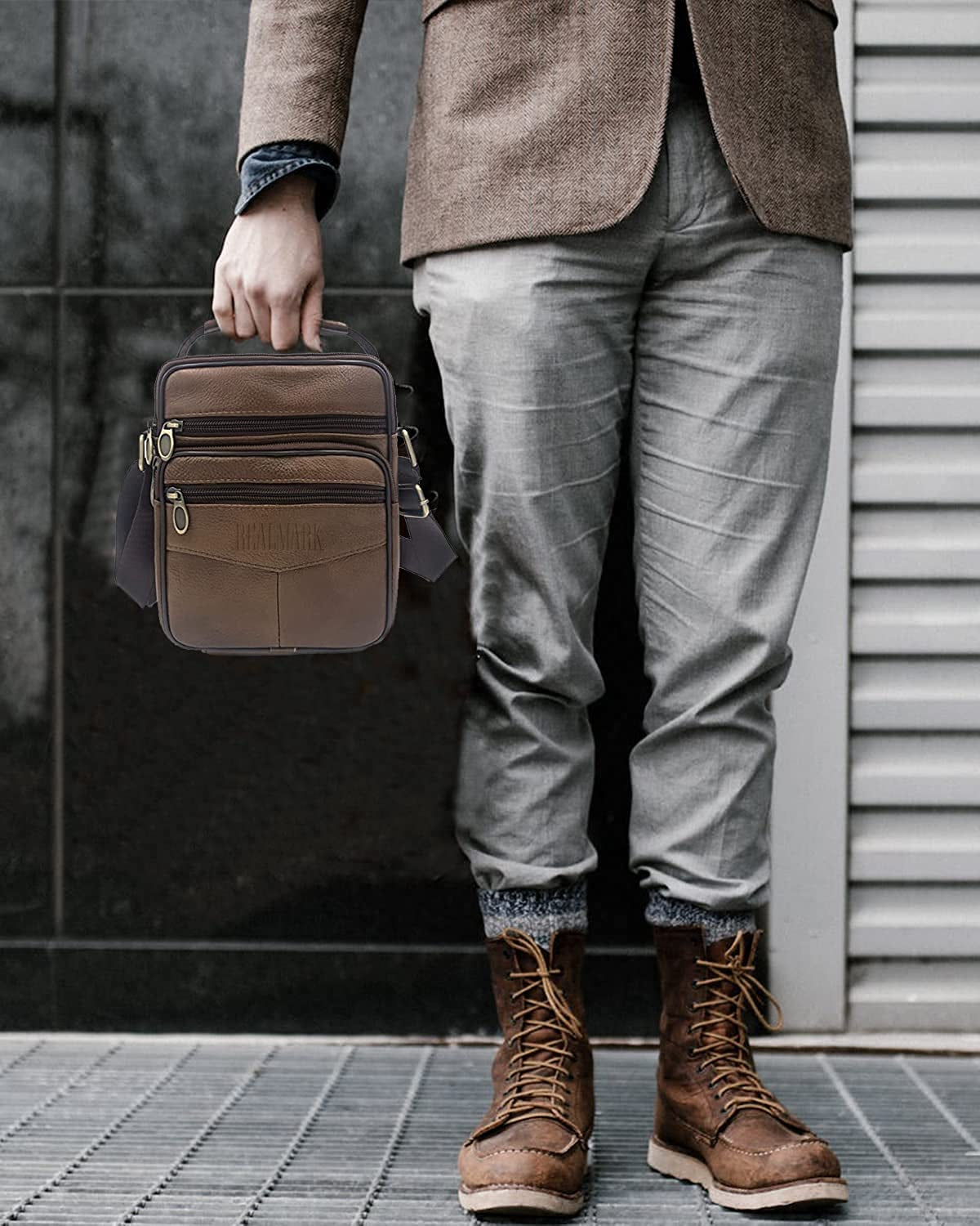Men'S Shoulder Bags Genuine Leather Cross Body Bag Messenger Business Handbags Small Side Satchel Crossbody Bag