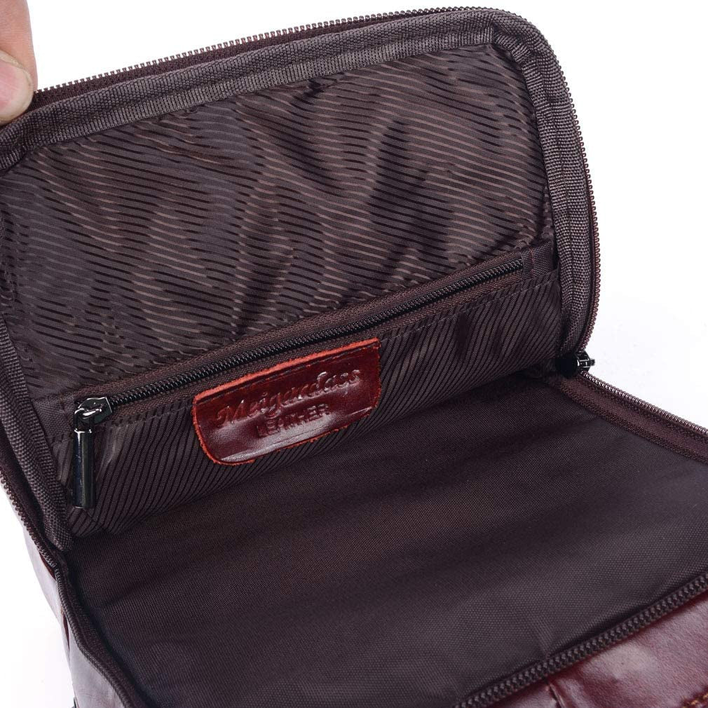 Vintage Leather Shoulder Messenger Bag for Men Travel Business Crossbody Pack Wallet Satchel Sling Chest Bags