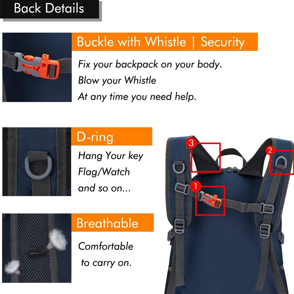 50L/40L Backpack Ultra Lightweight Packable Foldable Rucksack Water Resistent for Men Women Kids Outdoor Camping Hiking Travel Daypack Handy Durable Gifts for Men Women