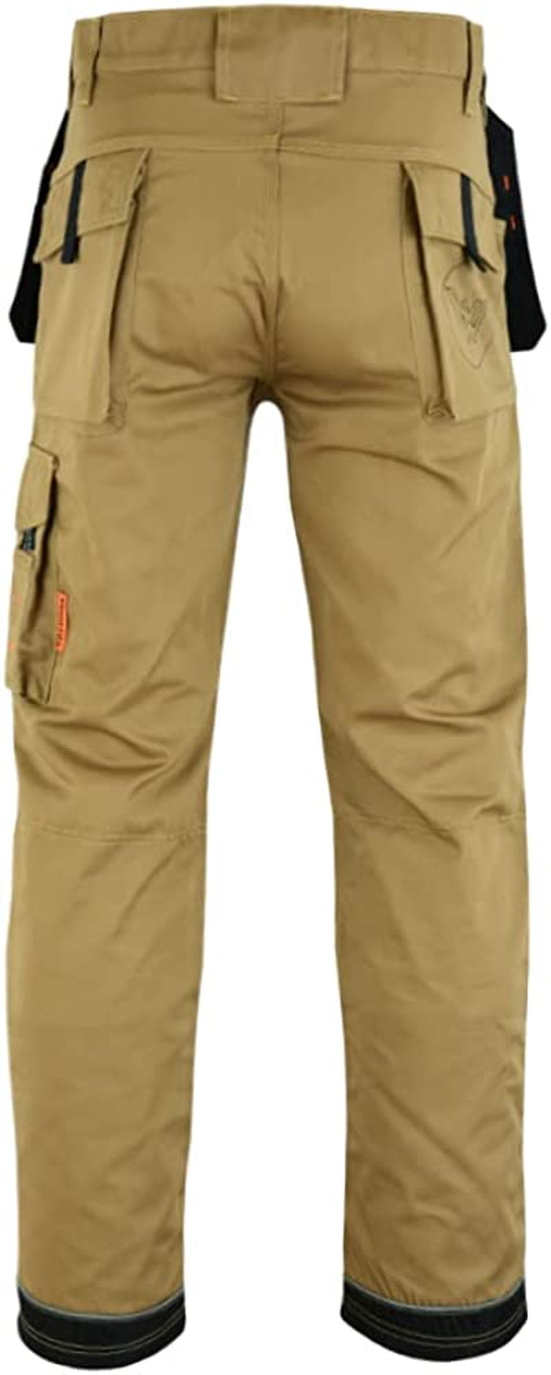 Men Holster Work Trousers Black - Heavy Duty Safety Combat Cargo Pants - Multi Pockets - Knee Pad Pockets - Triple Stitched - Durable Workwear