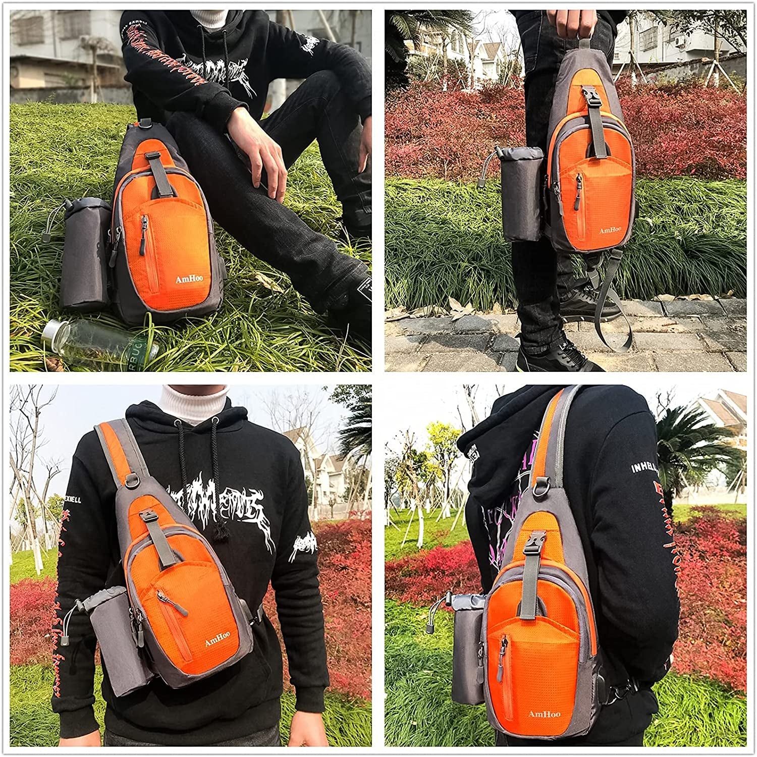 Sling Backpack Chest Shoudler Crossbody Bag Waterproof Hiking Daypack