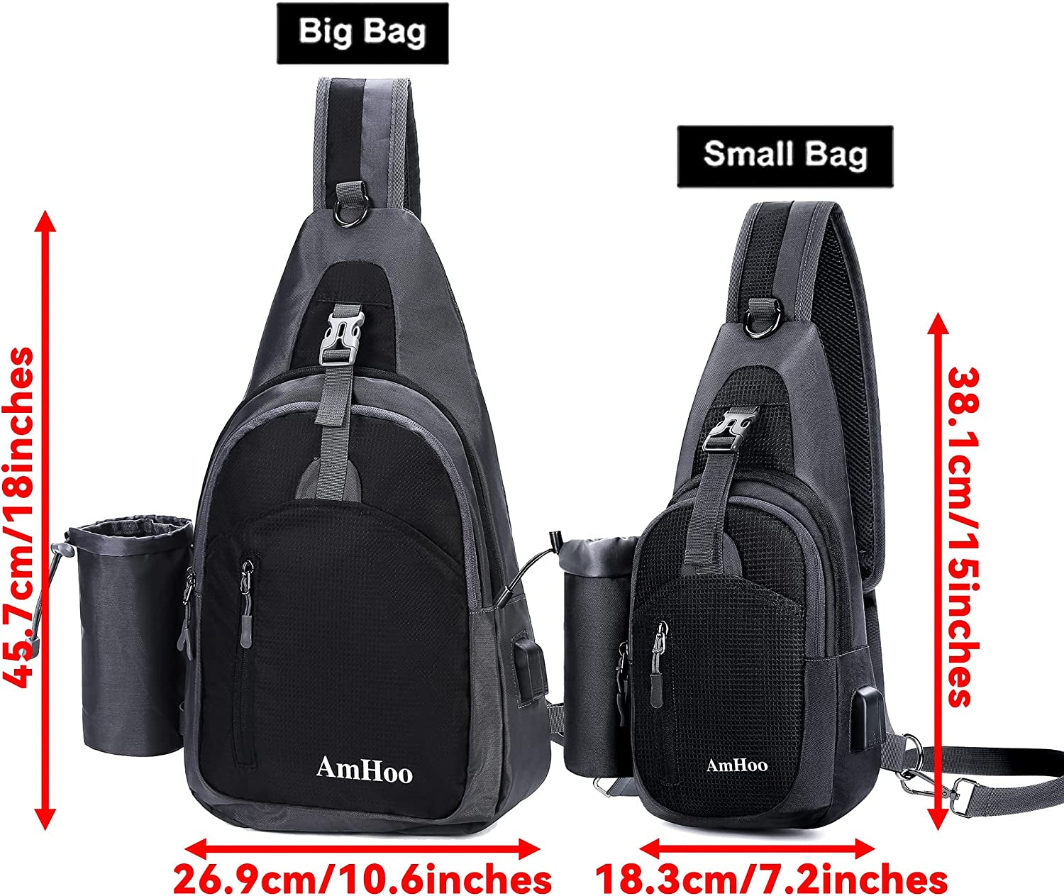 Sling Backpack Chest Shoudler Crossbody Bag Waterproof Hiking Daypack