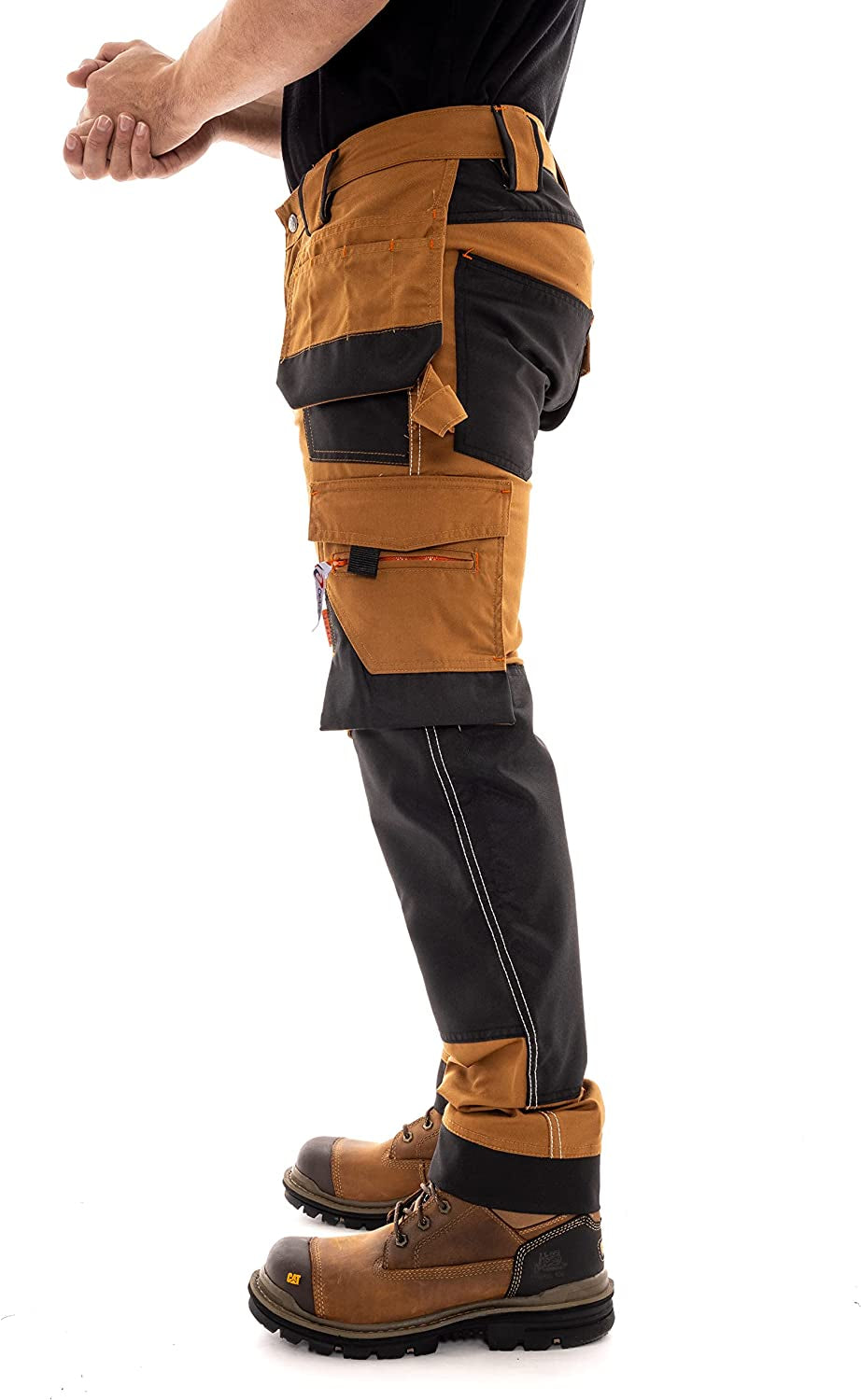 ® Mens Work Trousers Knee Pad Pockets Multi Pocket Workwear Pants Men Cargo Heavy Duty Work Trousers for Man
