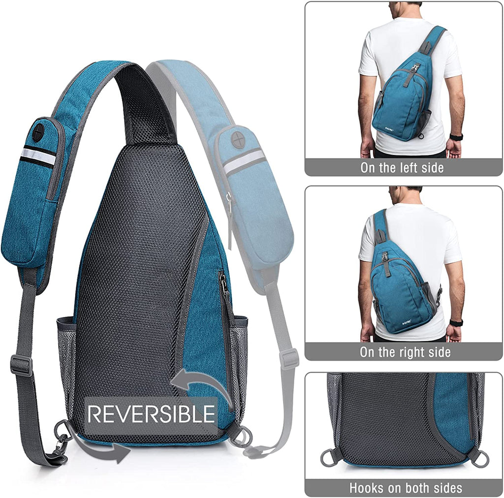 G4Free Sling Bag Backpack anti Theft Chest Shoulder Bag Crossbody Gym Daypack with Earphone Hole for Outdoor Cycling Travel Hiking Men Women