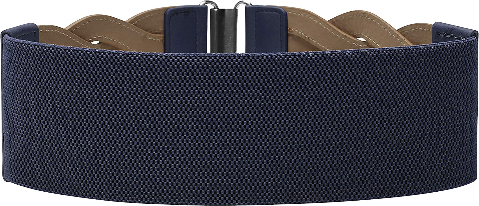3 Inch Wide Waspie Elastic Vintage Braided Buckle Waist Belt