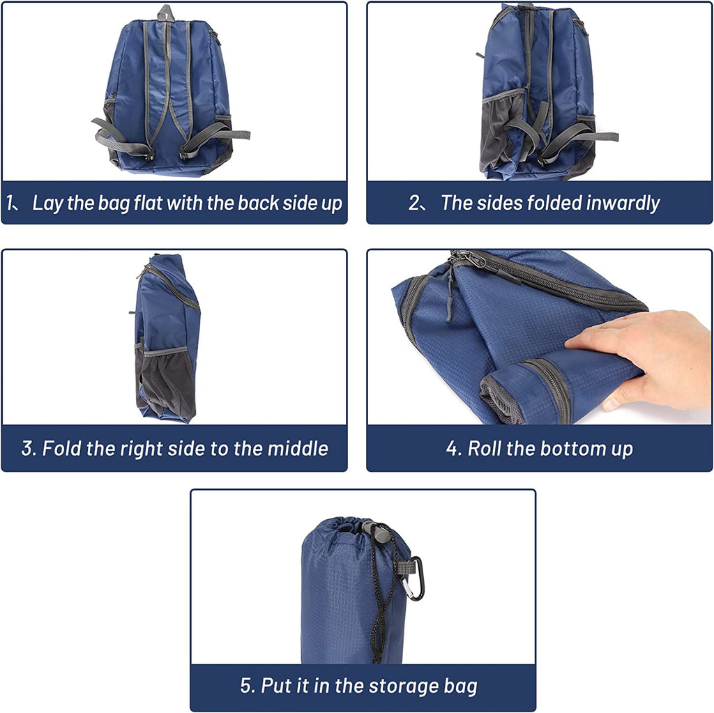 Foldable Backpack Lightweight, Small Rucksack Waterproof for Outdoor Sports, Durable Packable Backpack Practical Gifts for Men Women, Casual Daypack for Travelling Walking