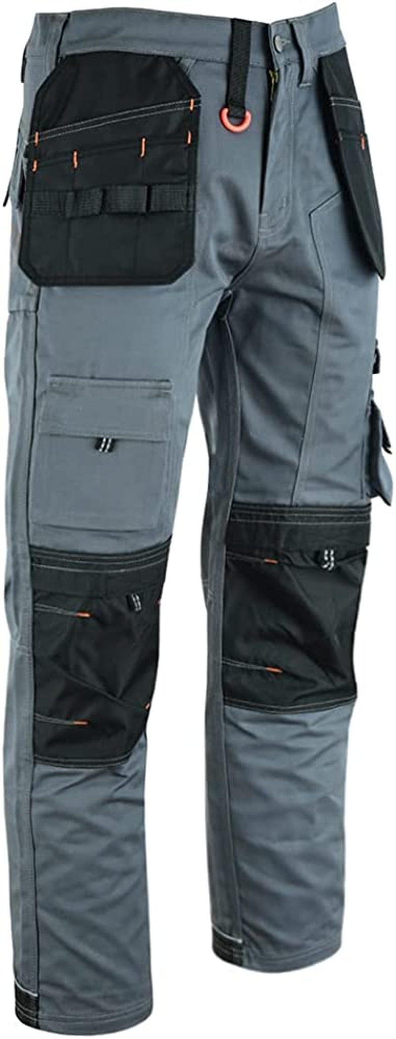 Men Holster Work Trousers Black - Heavy Duty Safety Combat Cargo Pants - Multi Pockets - Knee Pad Pockets - Triple Stitched - Durable Workwear