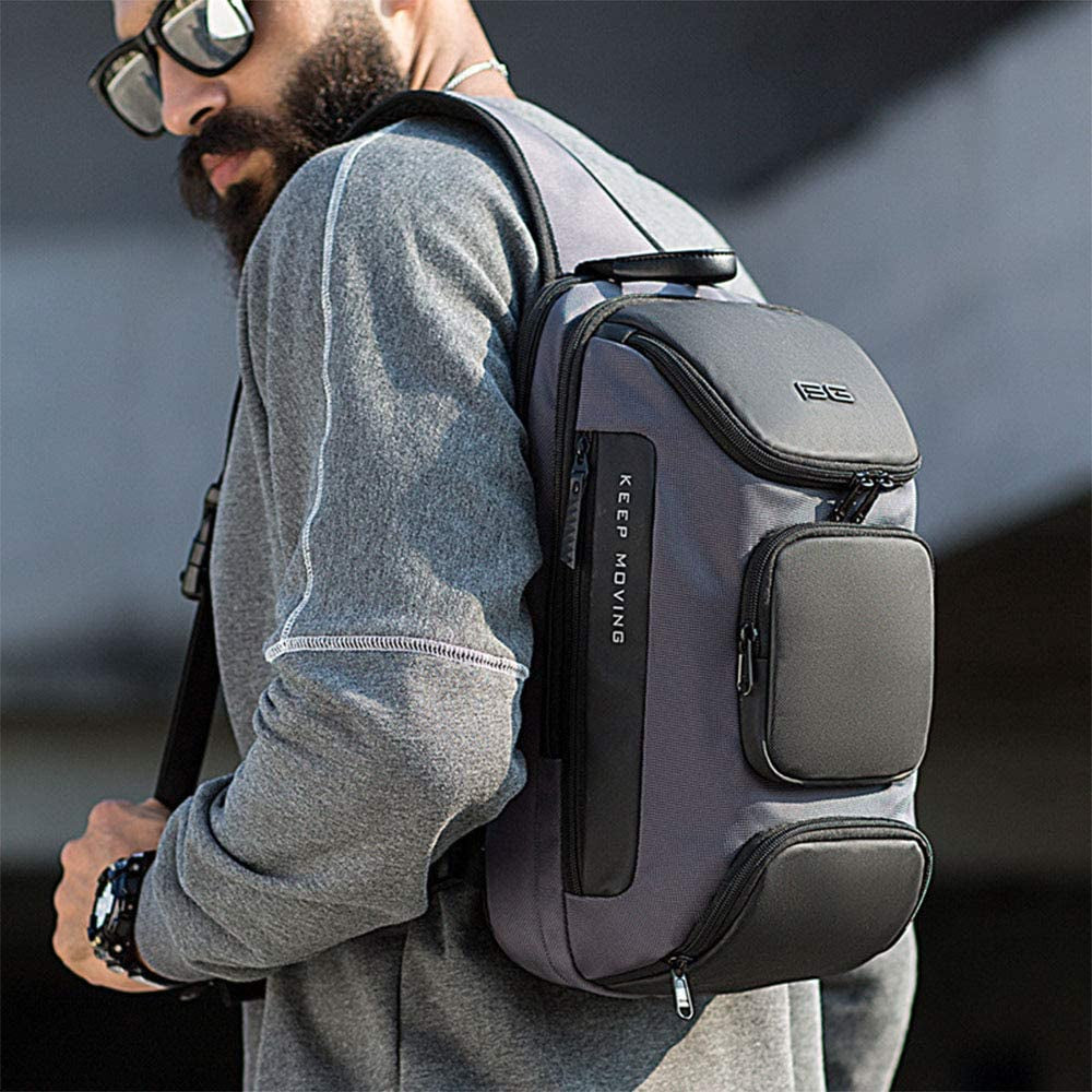 Sling Backpack Sling Bag for Men Crossbody Backpack Waterproof Casual Shoulder Bag with USB Charging Port