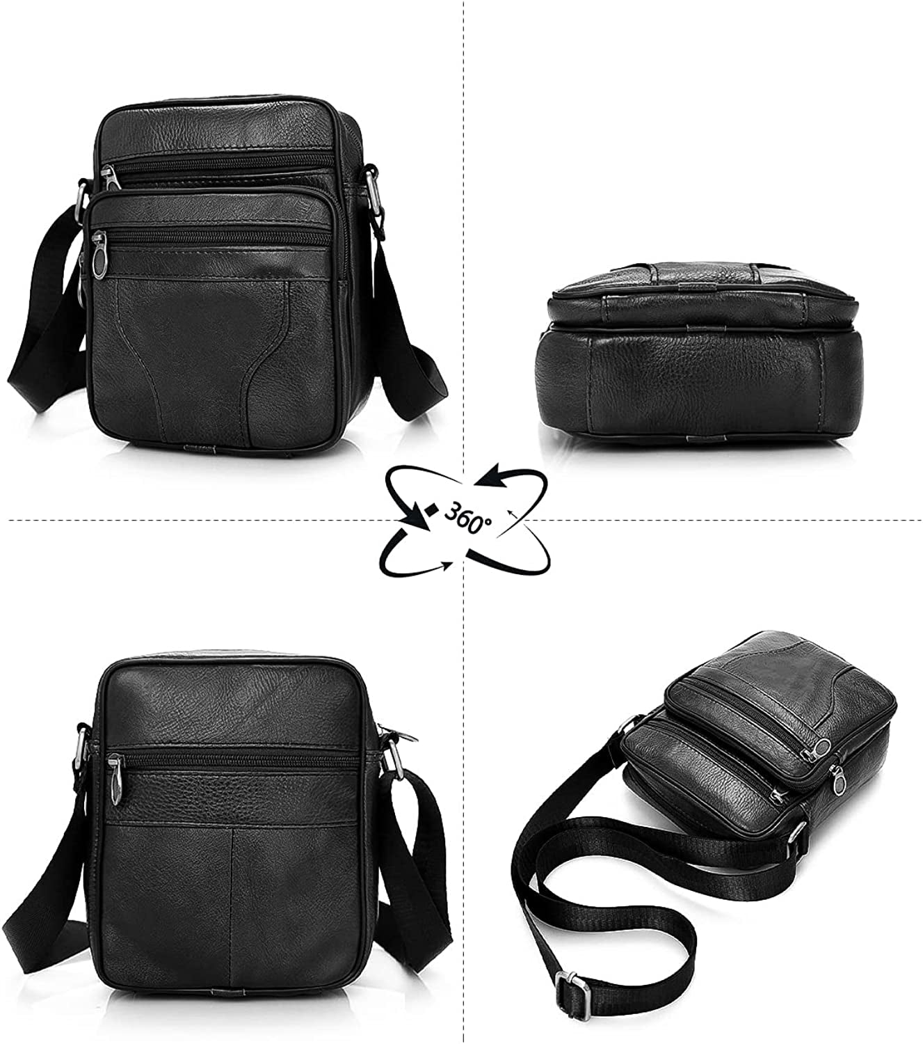 Men'S Shoulder Bags Genuine Leather Cross Body Bag Messenger Business Handbags Small Side Satchel Crossbody Bag