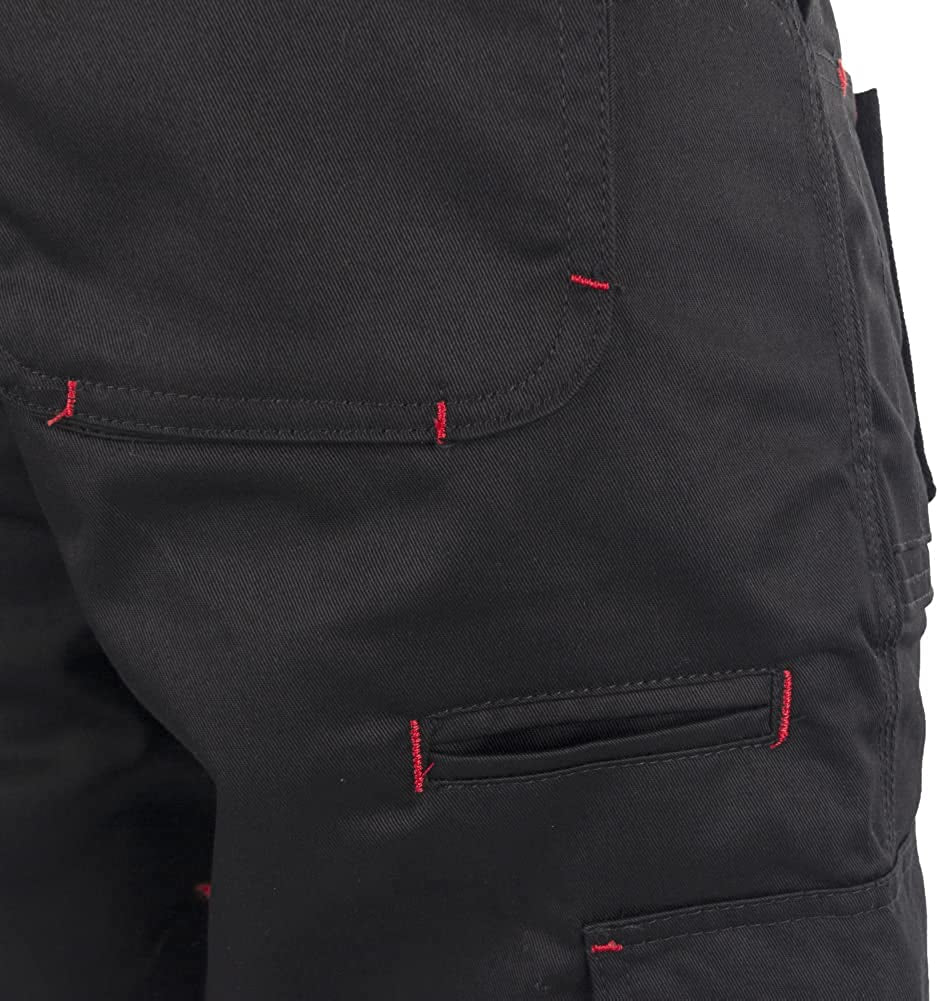 Workwear Mens Multi Pocket Easy Care Heavy Duty Knee Pad Pockets Safety Work Cargo Trousers Pants