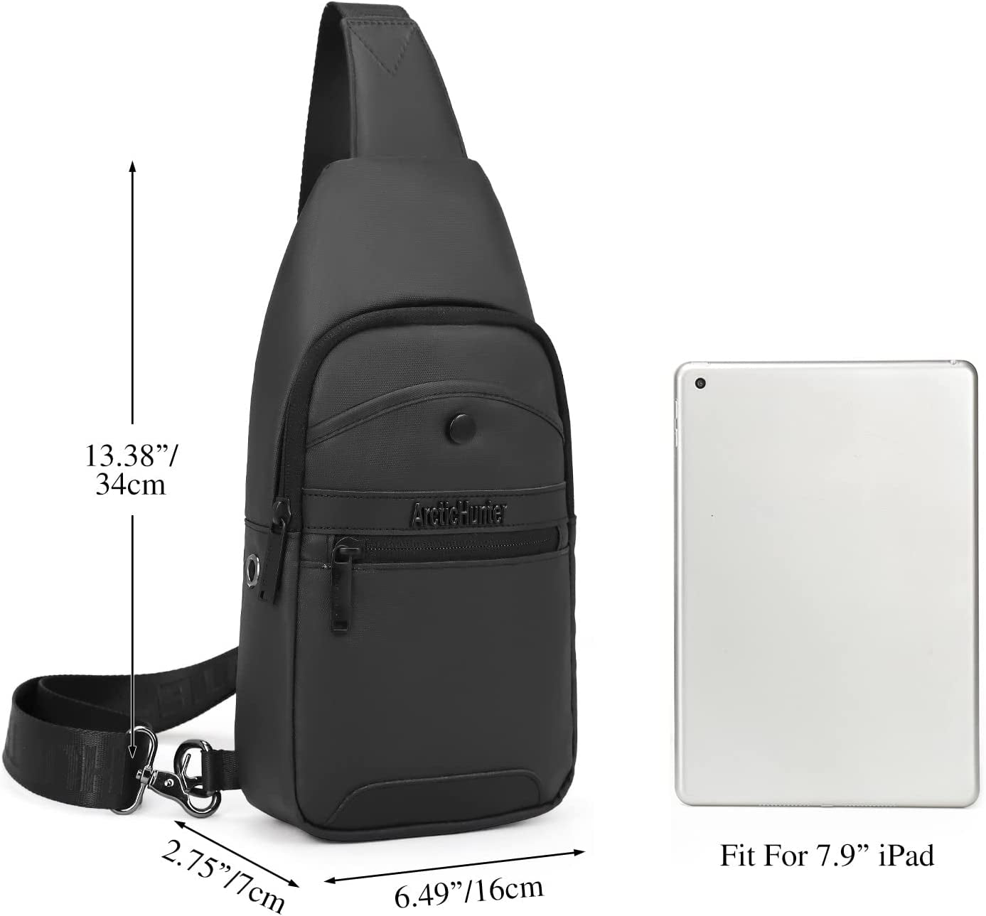 Men’S Sling Bag Casual Cross-Body Backpack Shoulder Chest Bag Water-Resistant Daypack for Business Travel Walking Hiking USB Charging Port