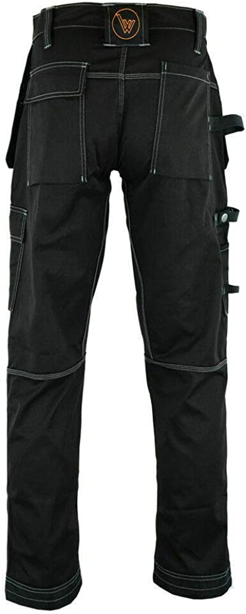 Men Pro Builder Work Trousers Black & Grey - Heavy Duty Safety Combat Cargo Pants - Multi Pockets - Knee Pad Pockets - Triple Stitched - Durable Workwear (30W to 42W)