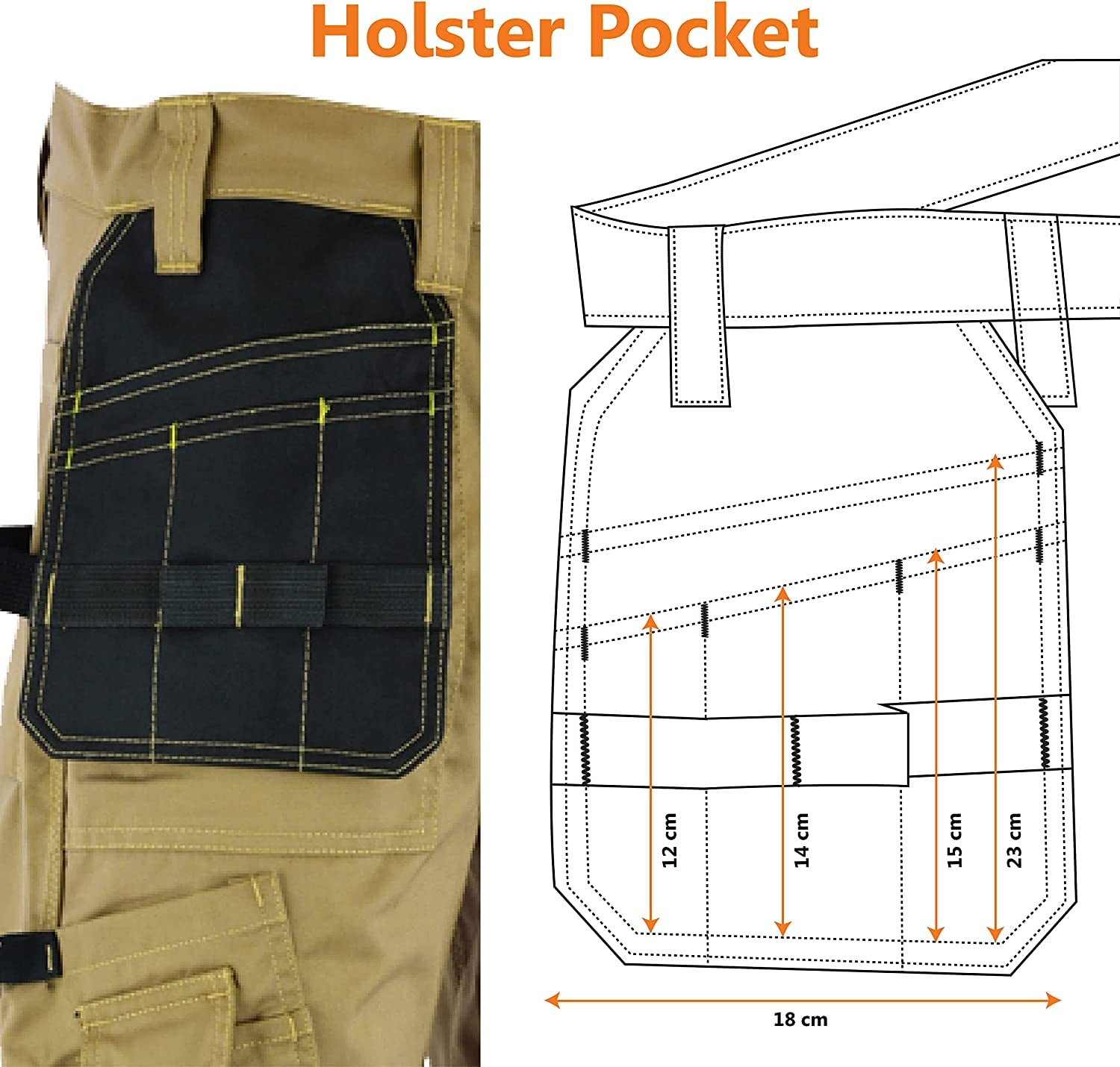 Men Pro Builder Work Trousers Black & Grey - Heavy Duty Safety Combat Cargo Pants - Multi Pockets - Knee Pad Pockets - Triple Stitched - Durable Workwear (30W to 42W)