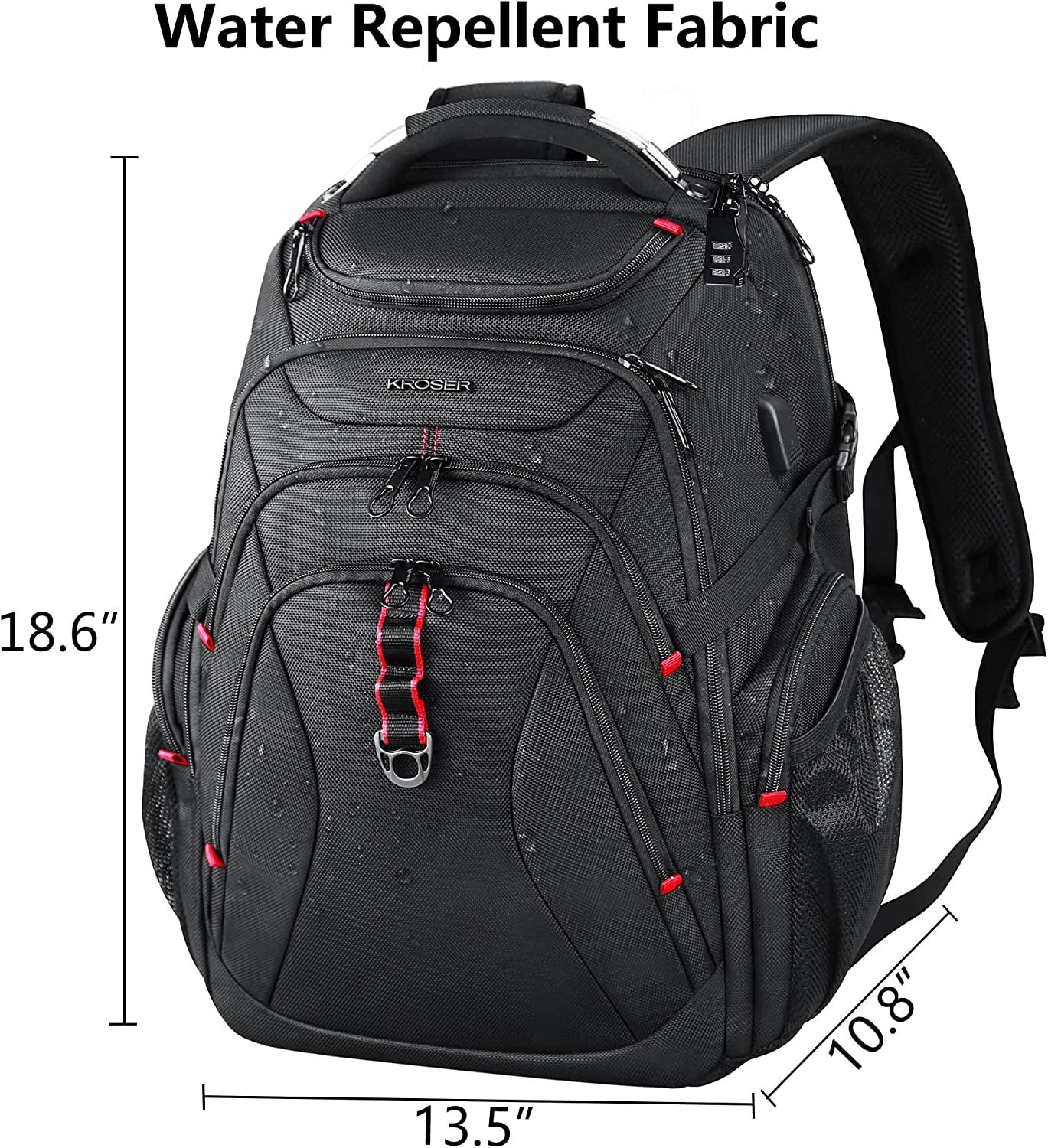 Travel Laptop Backpack 17.3 Inch XL Computer Backpack with Hard Shell Saferoom RFID Pockets Water-Repellent Business College Daypack Stylish School Laptop Bag