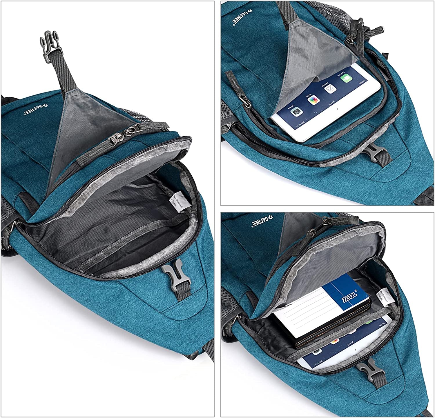 G4Free Sling Bag Backpack anti Theft Chest Shoulder Bag Crossbody Gym Daypack with Earphone Hole for Outdoor Cycling Travel Hiking Men Women