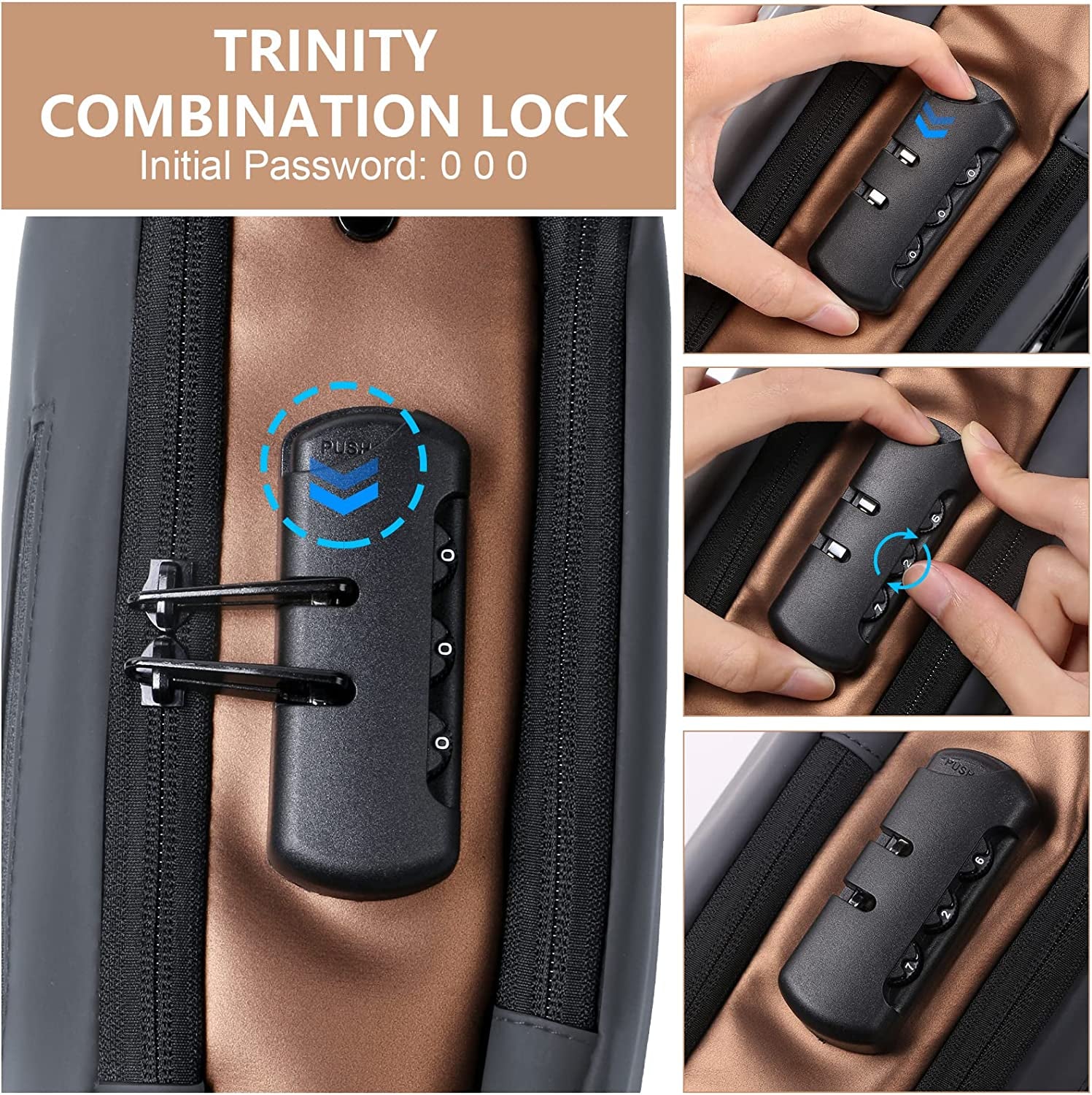 Aucuu Shoulder Bags Chest Bags, Usb Rechargeable Password Bag Sling Bags, Crossbody Daypacks Small Backpacks, Anti-Theft Waterproof Lightweight One Strap Rucksack Messenger Bags for Hiking