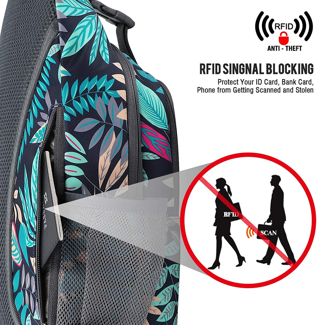 G4Free Sling Bag Backpack anti Theft Chest Shoulder Bag Crossbody Gym Daypack with Earphone Hole for Outdoor Cycling Travel Hiking Men Women