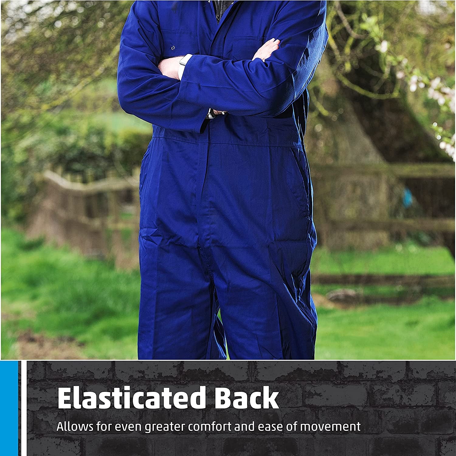 Fort - Workforce Coverall - Medium - Royal Blue Coveralls - 210Gsm - Studded Pockets - Comfortable Work Suit - Durable Mens Overalls - Work Overalls for Men