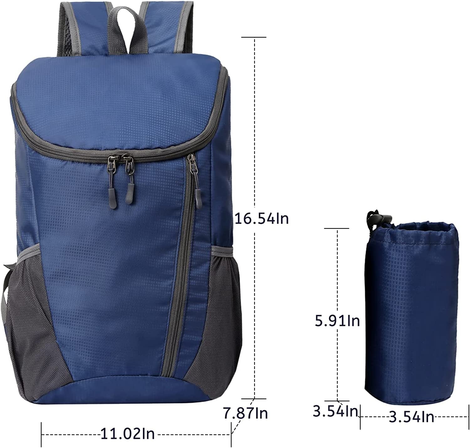 Foldable Backpack Lightweight, Small Rucksack Waterproof for Outdoor Sports, Durable Packable Backpack Practical Gifts for Men Women, Casual Daypack for Travelling Walking