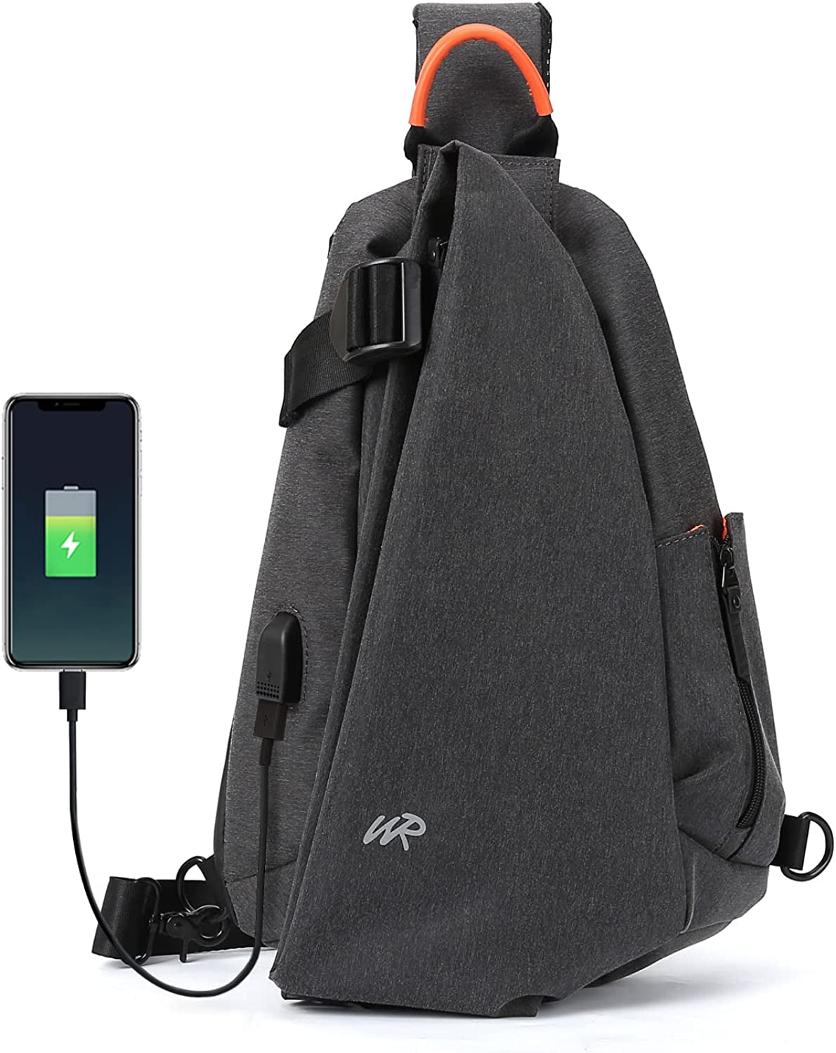 Sling Bags Crossbody Backpack for Men Women,Waterproof Sling Backpack One Strap Shoulder Chest Bag Multipurpose Daypacks with USB Charger Port for Hiking Walking Biking Travel Cycling