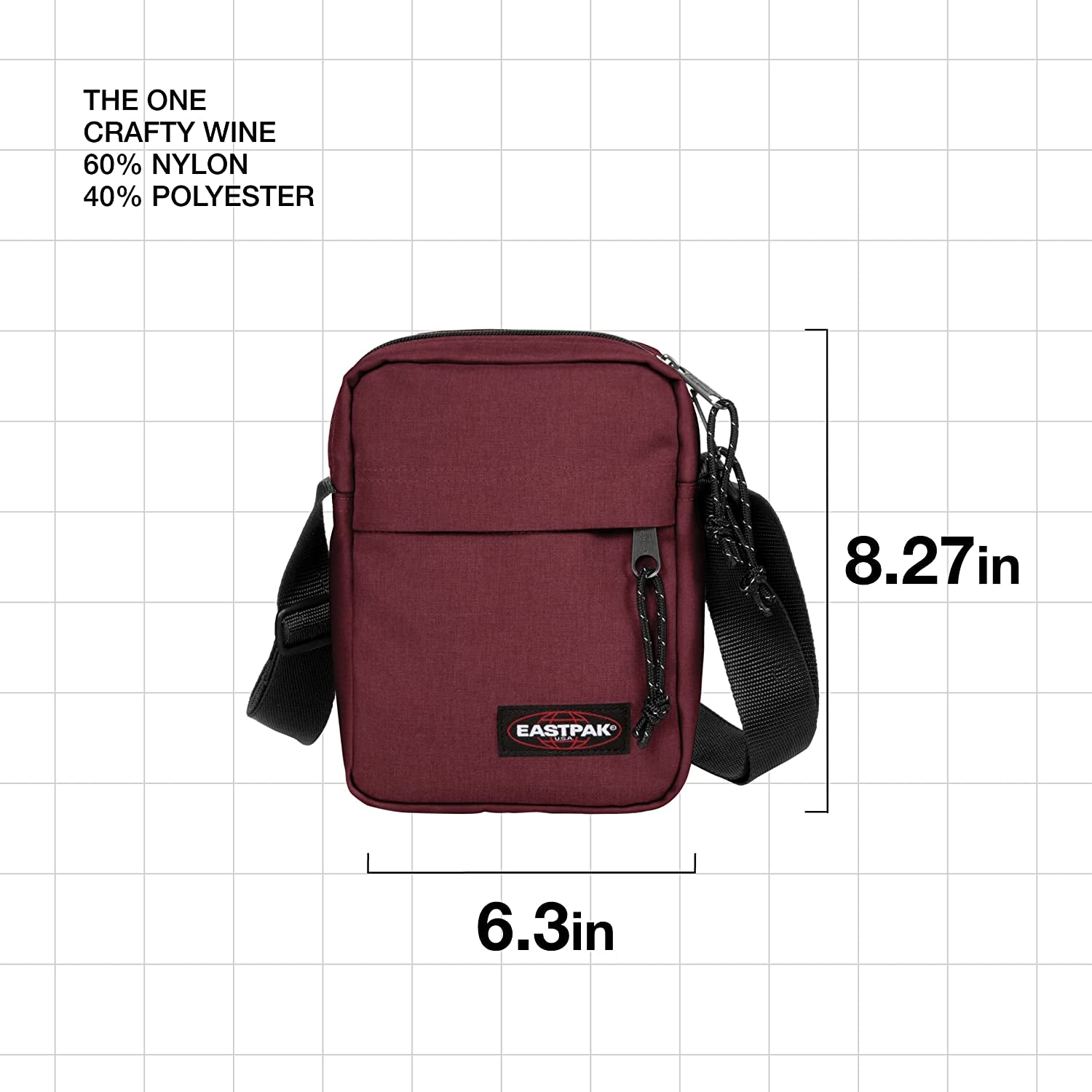 the One Messenger Bag, 21 Cm, 2.5 L, Red (Crafty Wine)