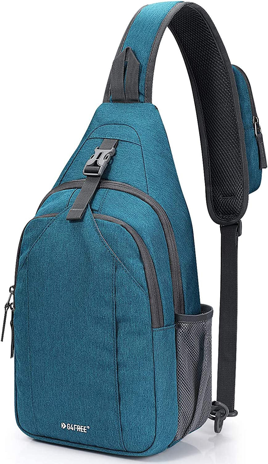 G4Free Sling Bag Backpack anti Theft Chest Shoulder Bag Crossbody Gym Daypack with Earphone Hole for Outdoor Cycling Travel Hiking Men Women