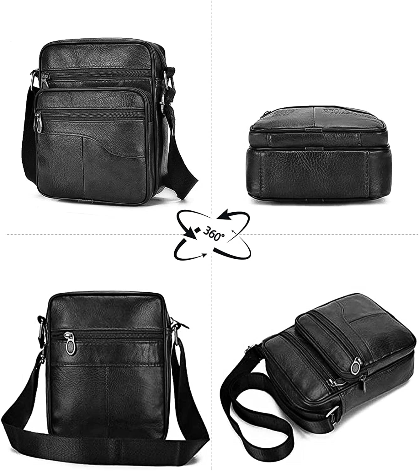 Men'S Shoulder Bags Genuine Leather Cross Body Bag Messenger Business Handbags Small Side Satchel Crossbody Bag