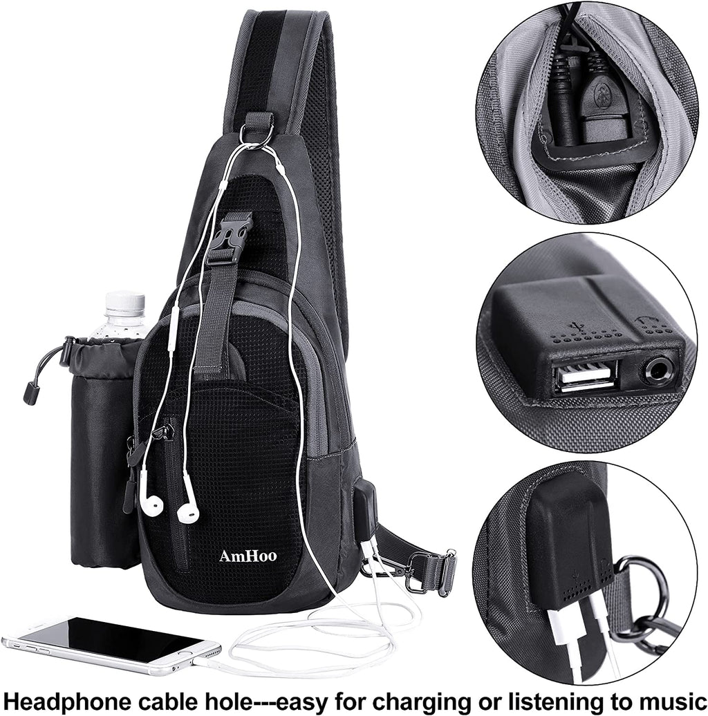 Sling Backpack Chest Shoudler Crossbody Bag Waterproof Hiking Daypack