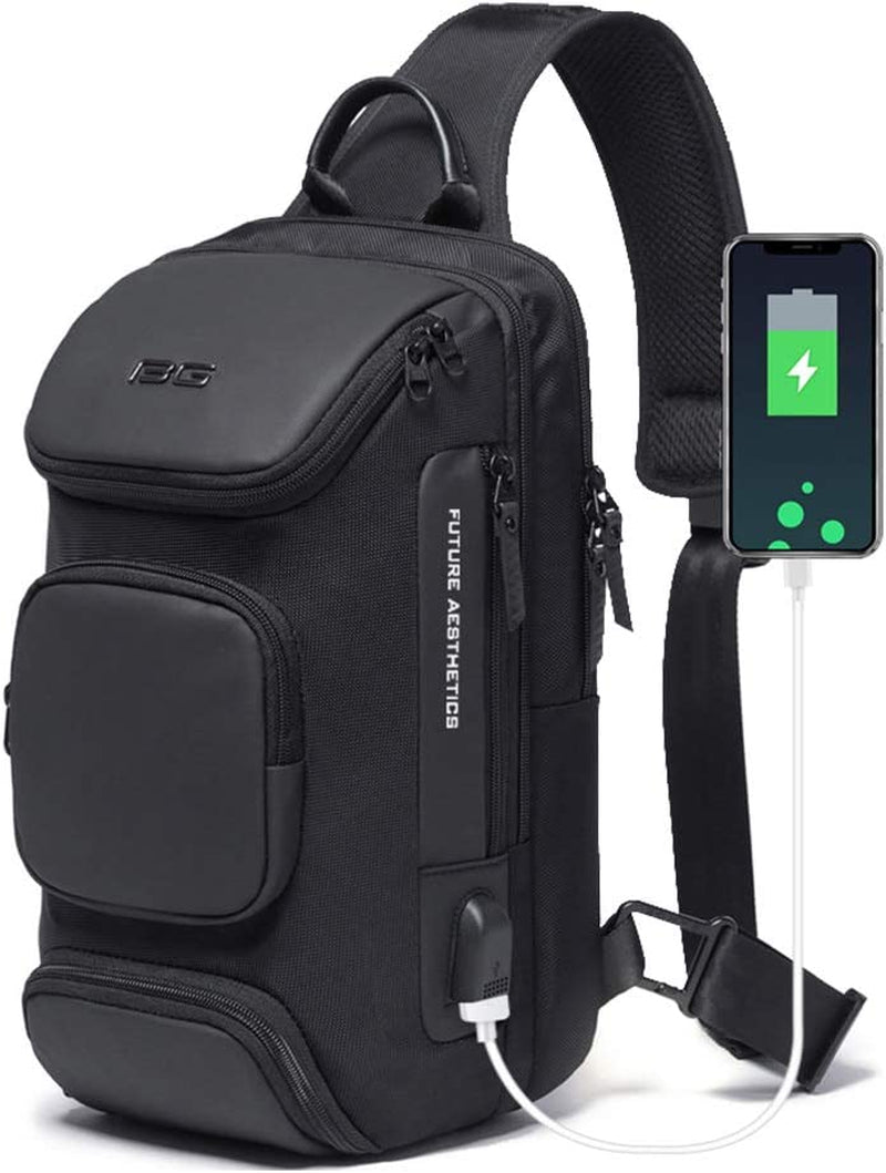 Sling Backpack Sling Bag for Men Crossbody Backpack Waterproof Casual Shoulder Bag with USB Charging Port