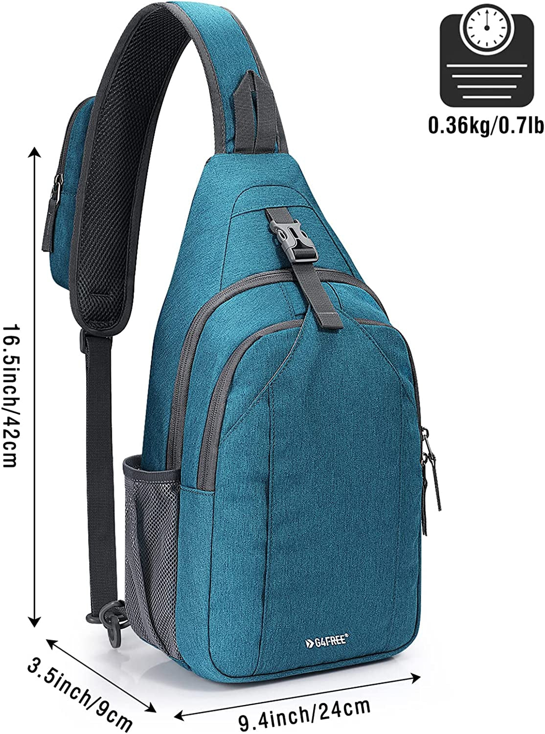 G4Free Sling Bag Backpack anti Theft Chest Shoulder Bag Crossbody Gym Daypack with Earphone Hole for Outdoor Cycling Travel Hiking Men Women