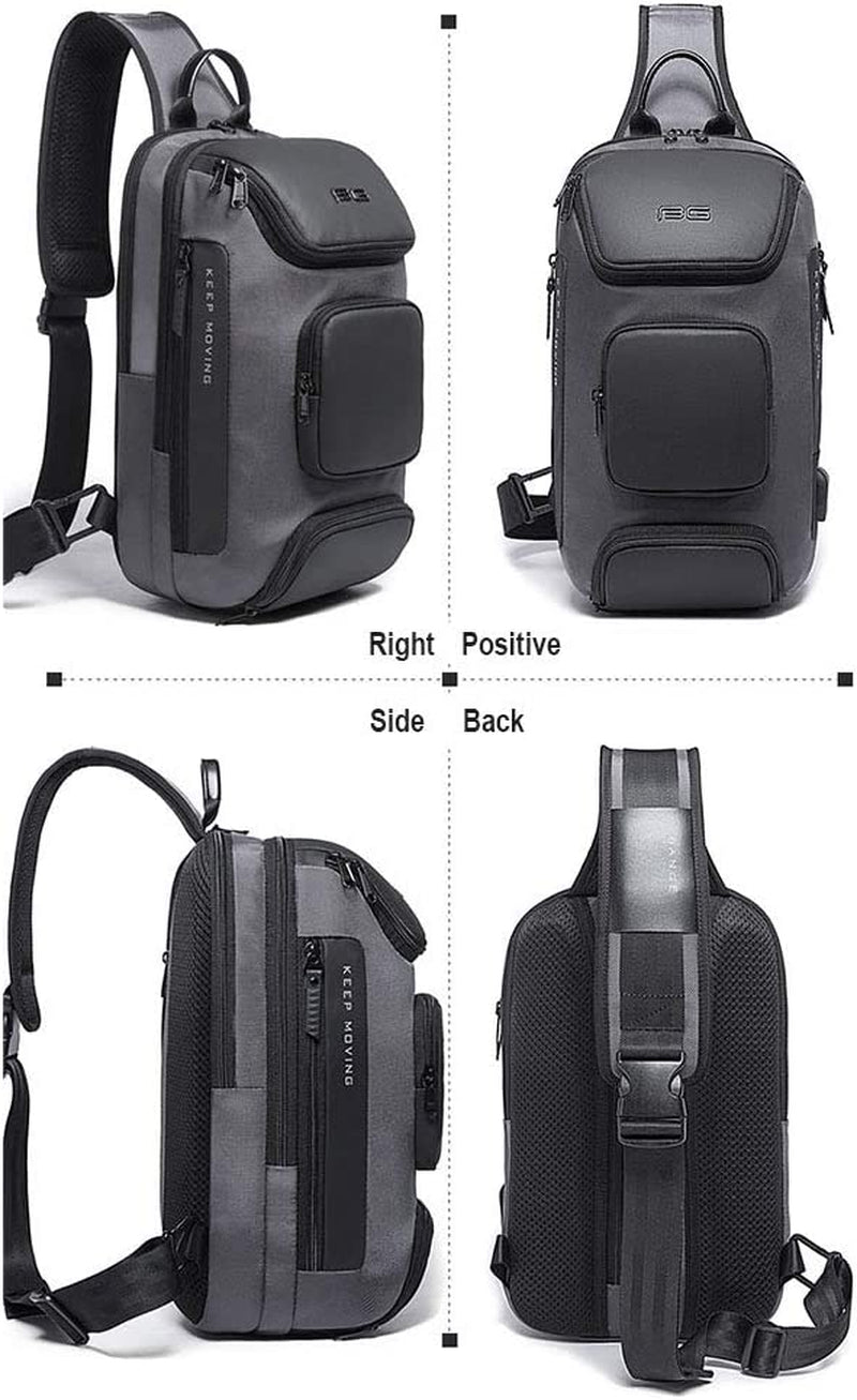 Sling Backpack Sling Bag for Men Crossbody Backpack Waterproof Casual Shoulder Bag with USB Charging Port