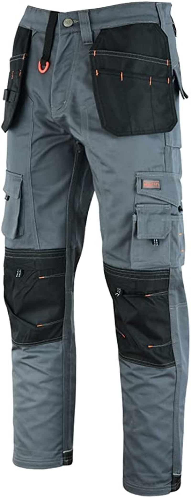 Men Holster Work Trousers Black - Heavy Duty Safety Combat Cargo Pants - Multi Pockets - Knee Pad Pockets - Triple Stitched - Durable Workwear