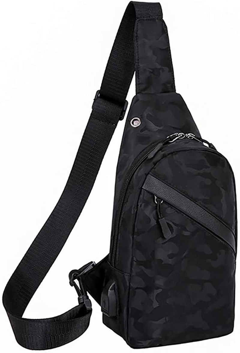 Sling Bag Usb Cross Body Bag Small Chest Bag for Women and Men