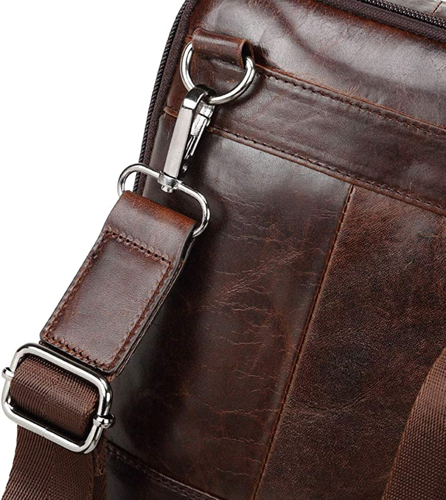 Vintage Leather Shoulder Messenger Bag for Men Travel Business Crossbody Pack Wallet Satchel Sling Chest Bags