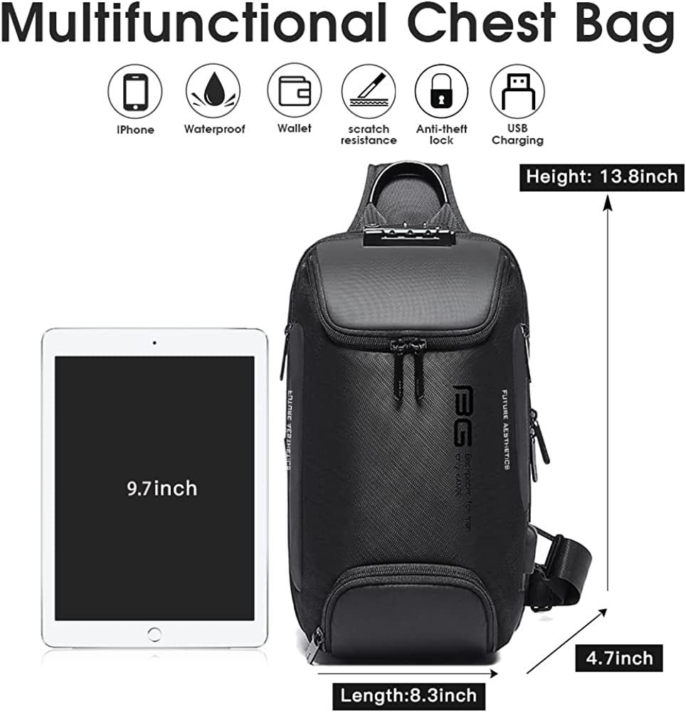 Sling Bag, Waterproof Men'S Chest Bag Shoulder Bags Crossbody Sling Backpack for Men Sling Backpacks