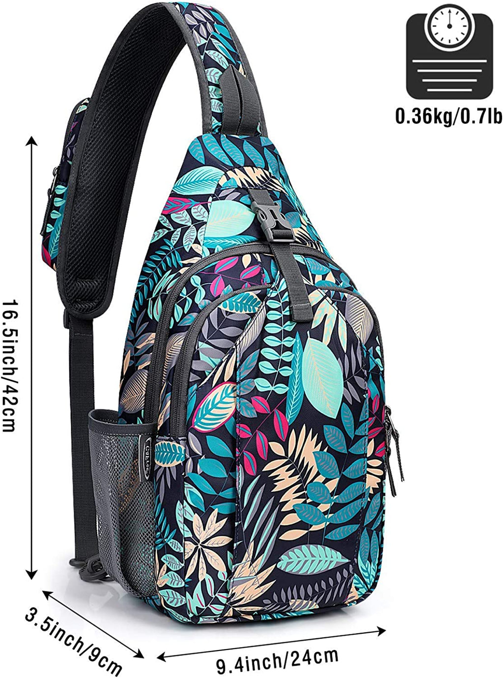 G4Free Sling Bag Backpack anti Theft Chest Shoulder Bag Crossbody Gym Daypack with Earphone Hole for Outdoor Cycling Travel Hiking Men Women