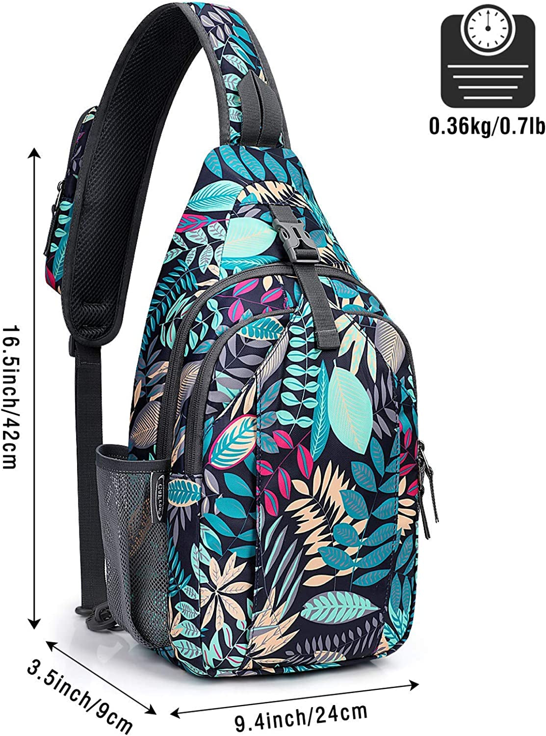 G4Free Sling Bag Backpack anti Theft Chest Shoulder Bag Crossbody Gym Daypack with Earphone Hole for Outdoor Cycling Travel Hiking Men Women