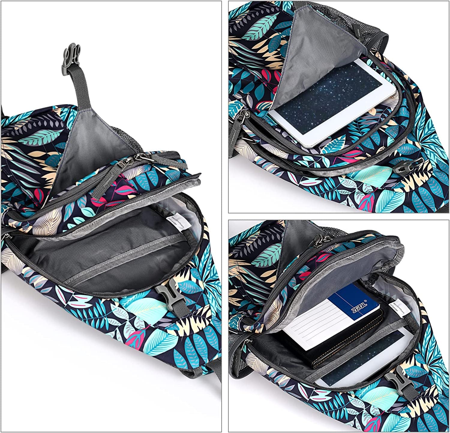 G4Free Sling Bag Backpack anti Theft Chest Shoulder Bag Crossbody Gym Daypack with Earphone Hole for Outdoor Cycling Travel Hiking Men Women