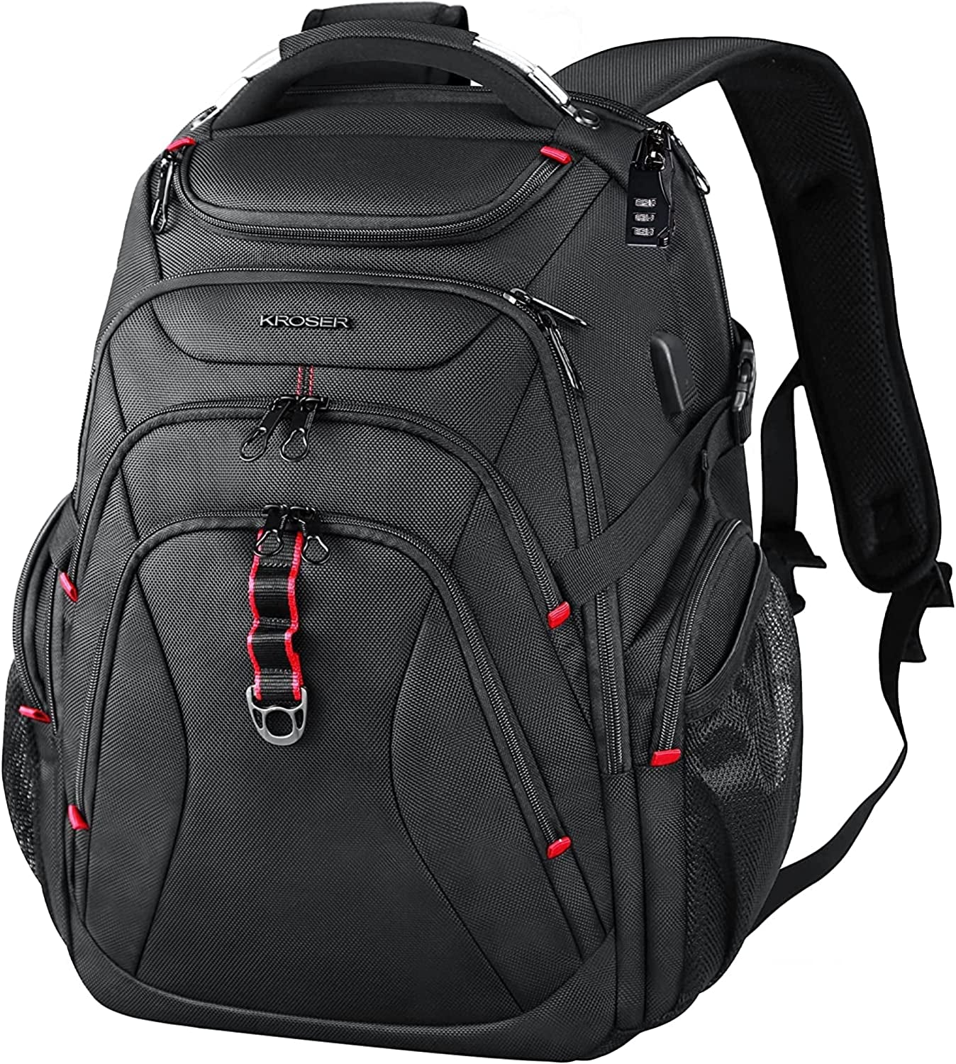 Travel Laptop Backpack 17.3 Inch XL Computer Backpack with Hard Shell Saferoom RFID Pockets Water-Repellent Business College Daypack Stylish School Laptop Bag