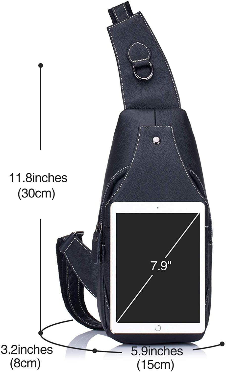 Men'S Sling Bag Genuine Leather Bags for Men Crossbody Bag Chest Shoulder Backpack Vintage Water Resistant