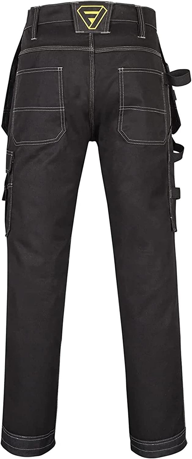 Work Trousers Men Multi Pockets Work Utility & Safety Trousers with Holster and Knee Pad Pockets Ideal Work Pant for Site Work Builders Electricians Gardening Workwear Trouser Men