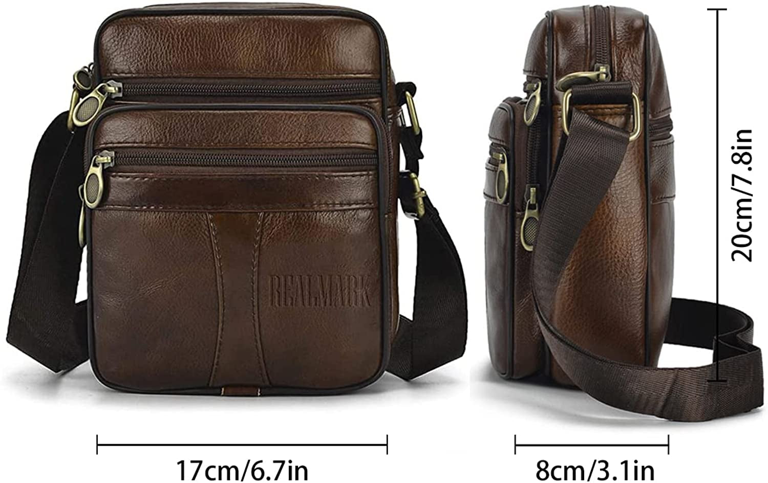 Men'S Shoulder Bags Genuine Leather Cross Body Bag Messenger Business Handbags Small Side Satchel Crossbody Bag