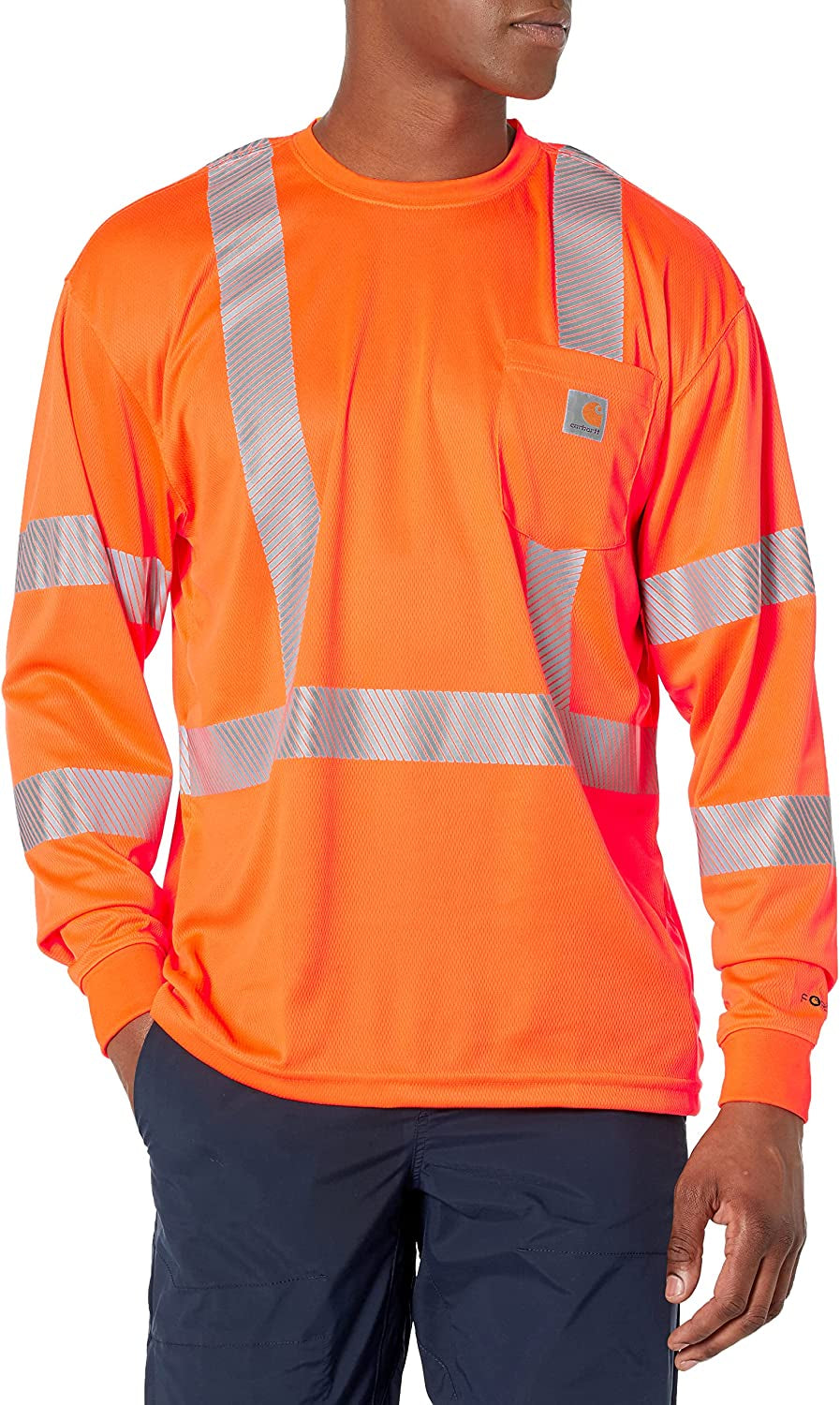 Carhartt Men'S Big & Tall High Visibility Force Long Sleeve Class 3 Tee